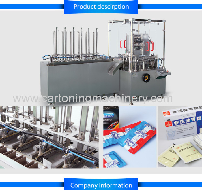 Automatic horizontal cartoning machine for sachet/condom