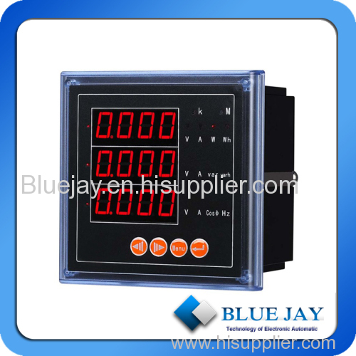 three phase lcd display multi-function monitoring volt amp watt instrument power meter