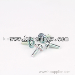 Steel blue zinc-plated combination screw with big washer