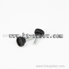 Thumb screw of hand tighten plastic head screw with rubber washer