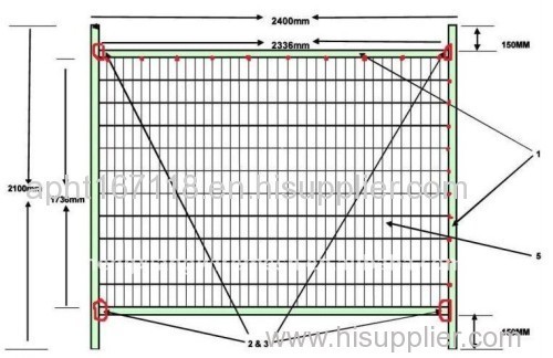 temporary fencing welded for galvanizing and PVC coated