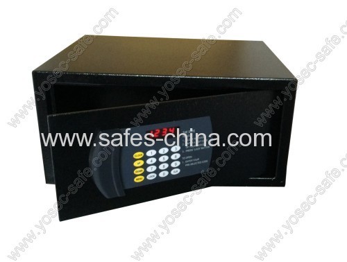 Flat keypad hotel room safe box with electronic lock operated