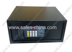 Flat keypad hotel room safe box with electronic lock operated