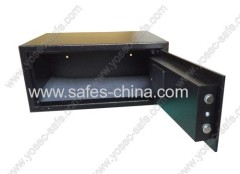 Flat keypad hotel room safe box with electronic lock operated