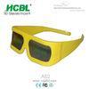 Yellow Large Frame Girls Read 3D Glasses For Movie / TV With Logo Printing