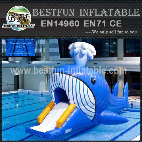 Colorful inflatable floating water park