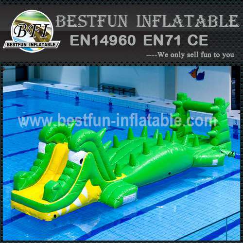 Fun playing inflatable water bridge game