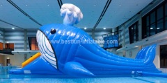Colorful inflatable floating water park