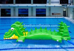 Fun playing inflatable water bridge game