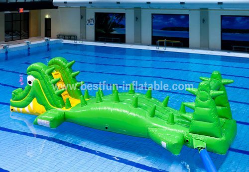 Fun playing inflatable water bridge game