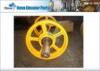 Customized Cast Iron Elevator Traction Pulley Sheave in Yellow Color, Elevator Pulley Wheel