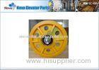 Elevators Components , Cast Iron Lift Pulley Sheave and Traction Wheel in Yellow