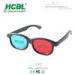 Black ABS frame Anaglyph 3D Glasses Red Blue For TV / Cyan 3D Glasses
