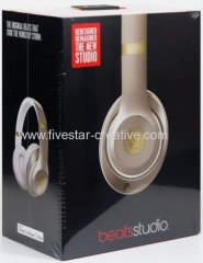 Beats by Dr.Dre Studio 2.0 Noise-Cancelling Champagne Over-Ear Headphons with Mic