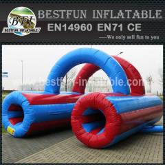 Inflatable tunnel crawl red blue custom