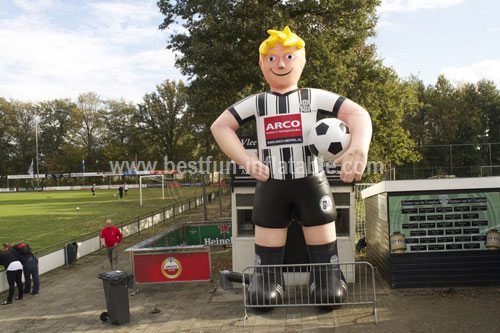 Inflatable football player tailored