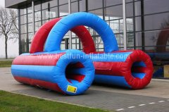 Inflatable tunnel crawl red blue custom