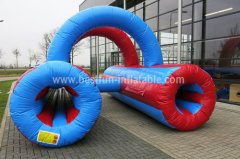 Inflatable tunnel crawl red blue custom