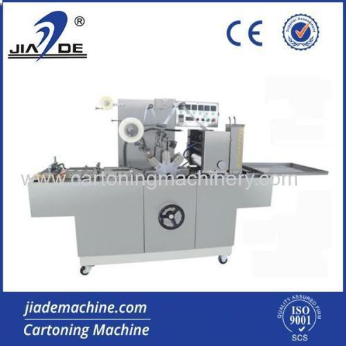 Automatic cellophane overwrapping machine