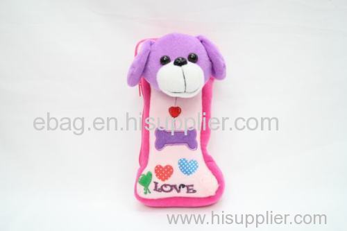 lovely cartoon plush shape of bone 2#dog pencil bags