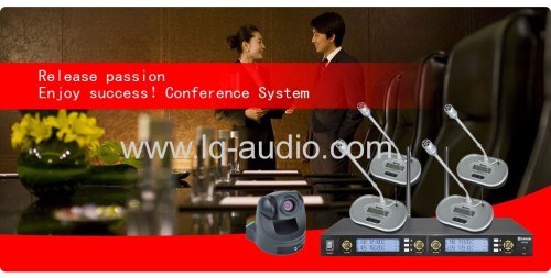 UHF 4x wireless microphones meeting system