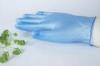 Powdered blue Disposable PVC Gloves For Food Industry , waterproof work gloves