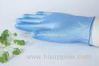 Powdered blue Disposable PVC Gloves For Food Industry , waterproof work gloves