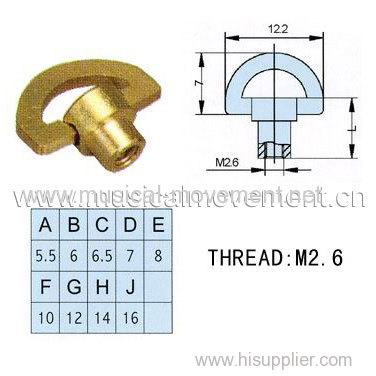 WINDING SHAFT ROTATION OUTPUT 18 NOTE MINIATURE MUSIC BOX MECHANISM