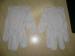 White colour 3.5 mil synthetic vinyl powdered gloves ambidextrous , beaded cuff