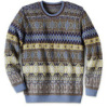 men's crew neck jacquard alpaca pullover sweater