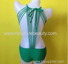 2015 New Ruffle Sexy Push Up Vintage One Shoulder Padded Monokini One Piece Swimsuit Swimwear Bathing Suit Size S M L