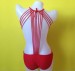 2015 New Ruffle Sexy Push Up Vintage One Shoulder Padded Monokini One Piece Swimsuit Swimwear Bathing Suit Size S M L