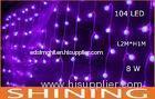 Low Power Waterfall LED Curtain Lights 104 Multicolor Bulbs