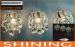 220V Warm White 190mm * 300mm Pendant Crystal Light With 3pcs E14 Bulb
