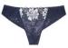 OEM ODM Dark Blue Embroidery Sexy Women Thongs with Floral Pattern