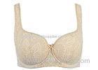 Comfort Beige Breast Minimizer Bra Mold Cup All over Lace Classic Style