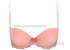 Pink Exquisite workmanship Demi Cup Bra Beautiful Lace Nice Bow
