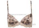 Fashion Pretty Sex Woman Padded Push Up Bras Floral Satin Lace Bra