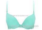 Gel Padded Underwire Seamless Bras , Green Pretty Lace Bra for Summer