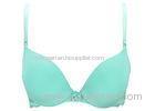 Gel Padded Underwire Seamless Bras , Green Pretty Lace Bra for Summer