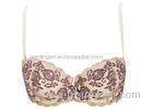 Luxury Beige Lace Underwire Sexy Demi Bras Contrast Color Fashion