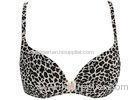 Womens Black Leopard Print Seamless Bras with Back closure , Sex Animal Design
