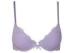 Delicate Lace Gel Padded Push Up Bras , Plunge Sexy Spaghetti Straps Bra Purple