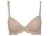 Beige Stereo Checked Microfiber Fabric Gel Padded Push Up Bra with Molded Cup Bra