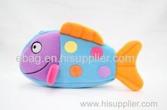 cartoon plush shape of 4#fish pencil bags