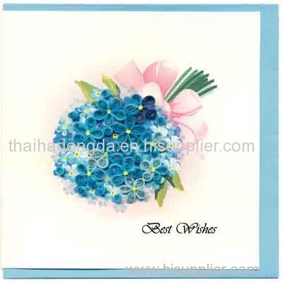 Handmade quilling flower paper card