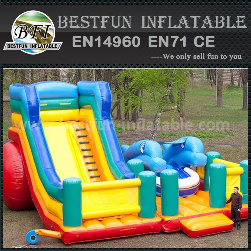 Animal design inflatable slide