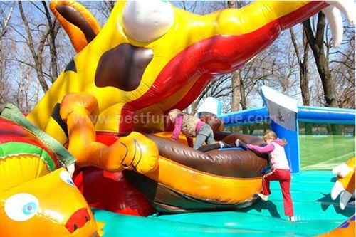 Commercial inflatable climbing slide