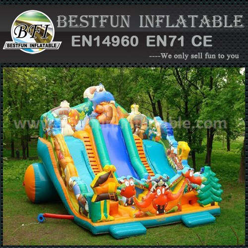 Dinosaur inflatable outdoor slide