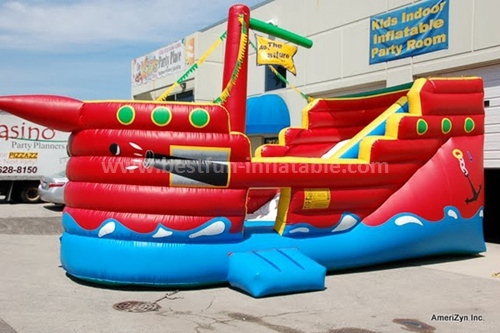 Double use inflatable slides